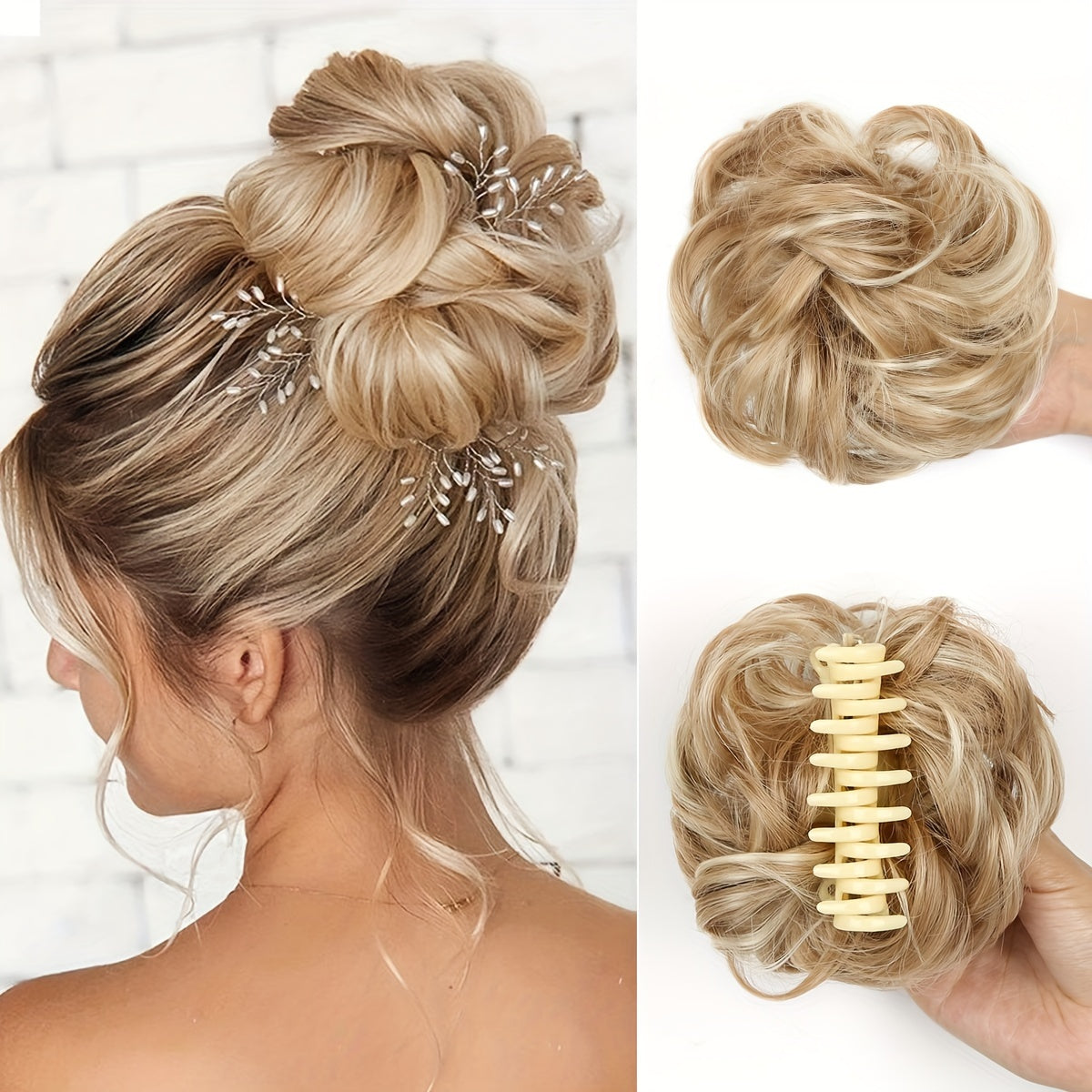 Women's Synthetic Braided Hair Bun 6 Inch Natural-Looking Volumizing Styling