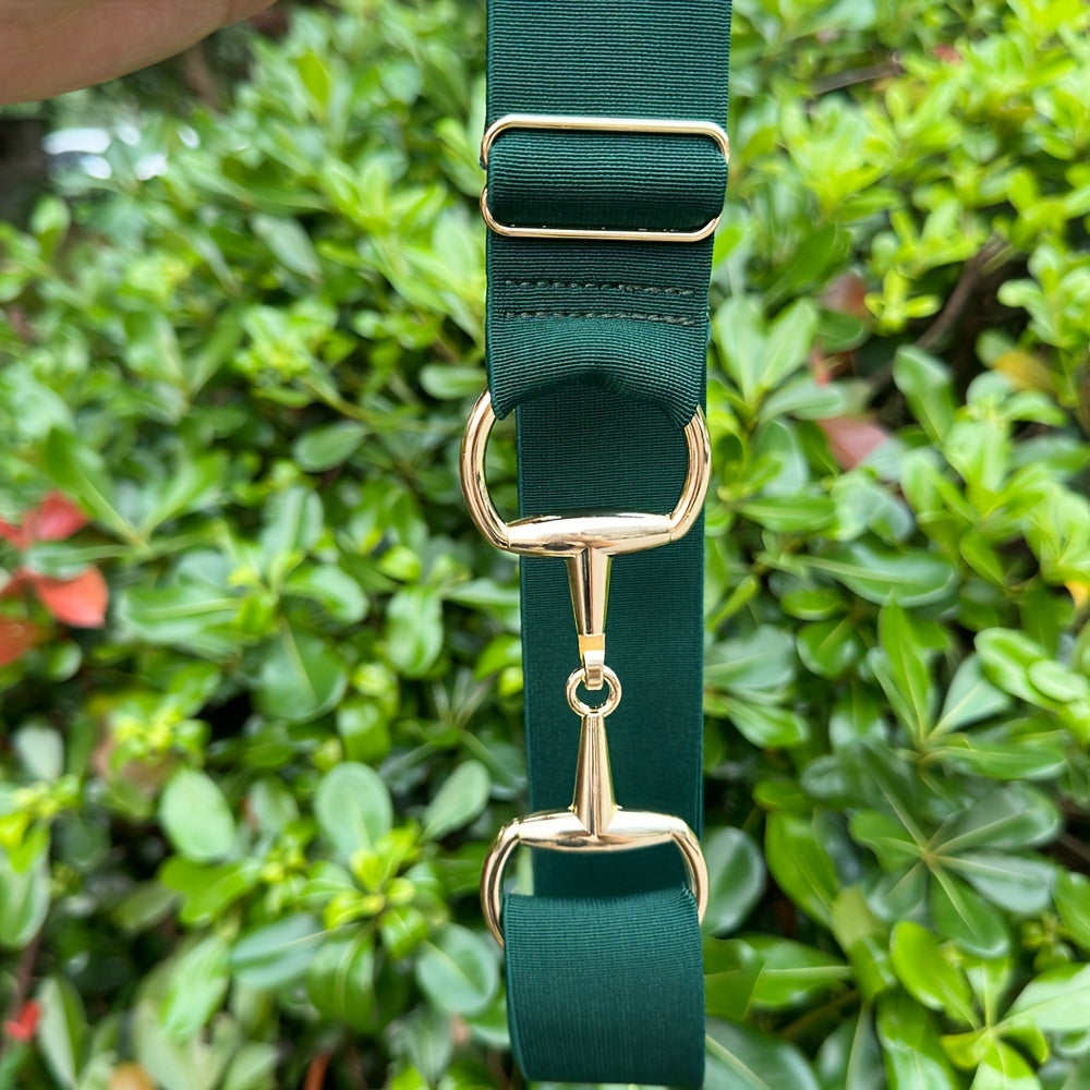 Women's Equestrian Waist Belt with Golden Metal Buckle Fashion Girdle Accessory