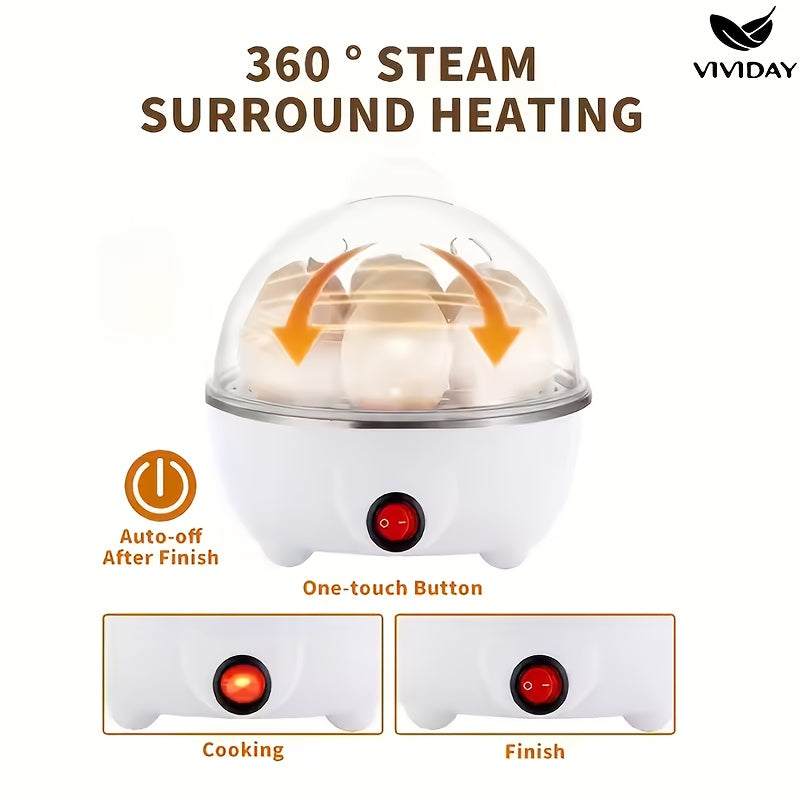 Egg Cooker with Visual Window One-Touch Switch Auto Power-Off Mini Heating Multi-Functional 220V