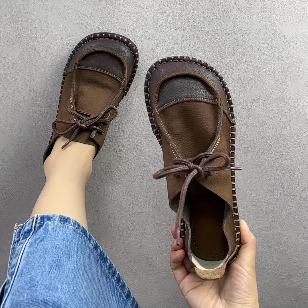 Женские повседневные кожаные лоферы на плоской подошве, комфортные, для всех сезонов