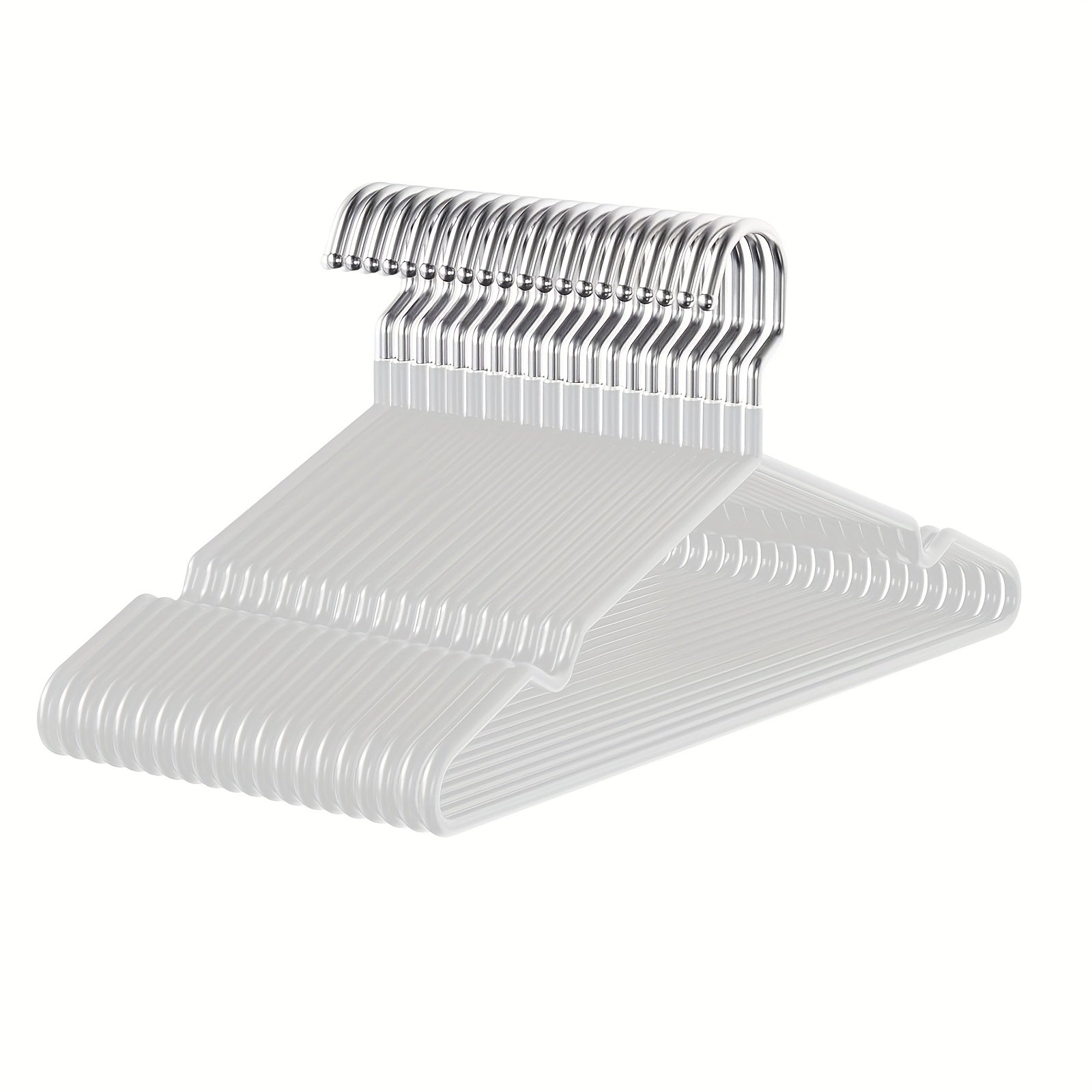 Pack of 10/20/60 Heavy Duty Metal Clothes Hangers with Non-Slip Rubber Coating Space-Saving Sturdy for Shirts Skirts Coats