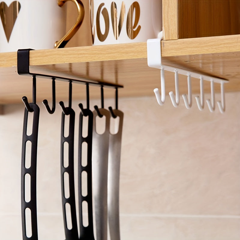 Compact Kitchen Organizer with 6 Hooks for Cups Mugs and Utensils