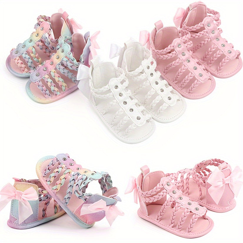 Baby Girls' Summer Shoes with Princess Design Open Toe Non-Slip Breathable Casual Infant Toddler Shoes