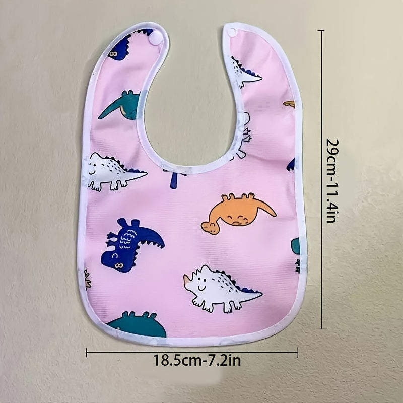 6 Pieces Baby Velvet Waterproof Bibs with Cartoon Designs for Toddlers