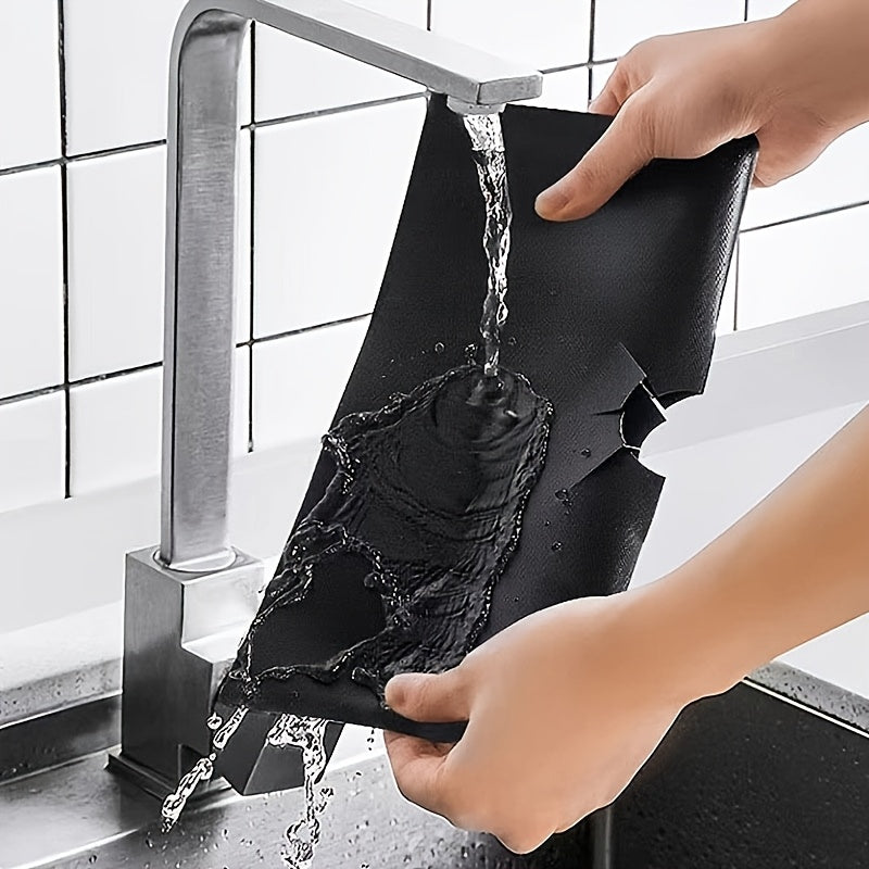 Black Gas Stove Burner Covers Set of 3 Reusable Washable PET Protects Kitchen