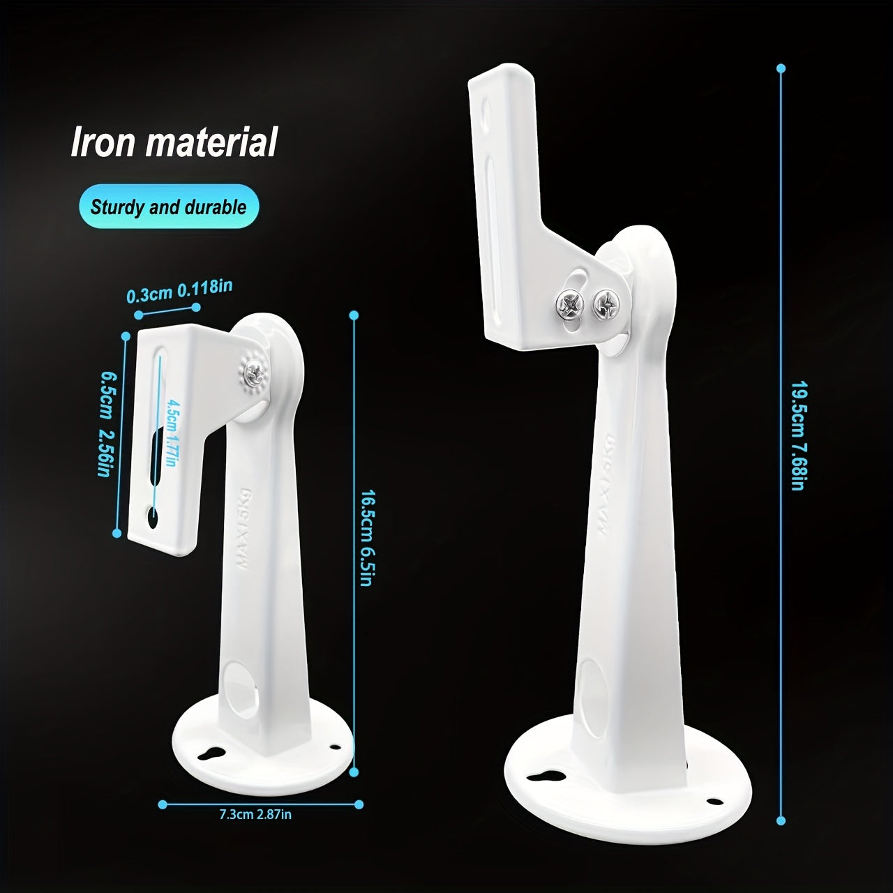 360° buriladigan metall devor uchun o'rnatish uchun projektorlar, kameralar, veb-kameralar uchun moslashuvchan va oson o'rnatish