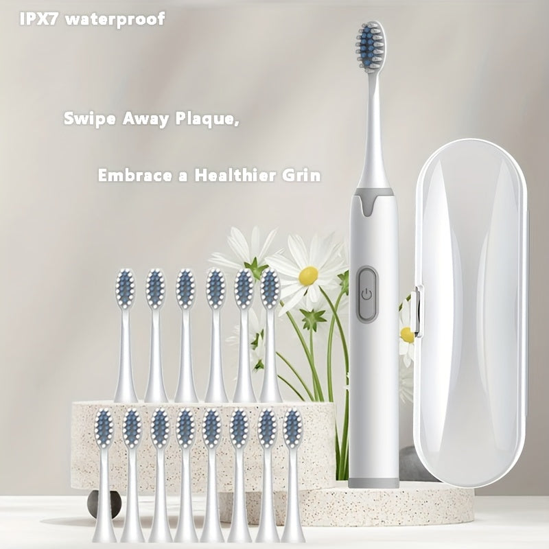 Electric Toothbrush for Adults IPX7 Waterproof with Soft Replaceable Heads