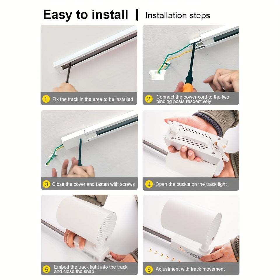 4-Piece LED Track Light Set 12W 20W 30W 40W Adjustable for Home and Store