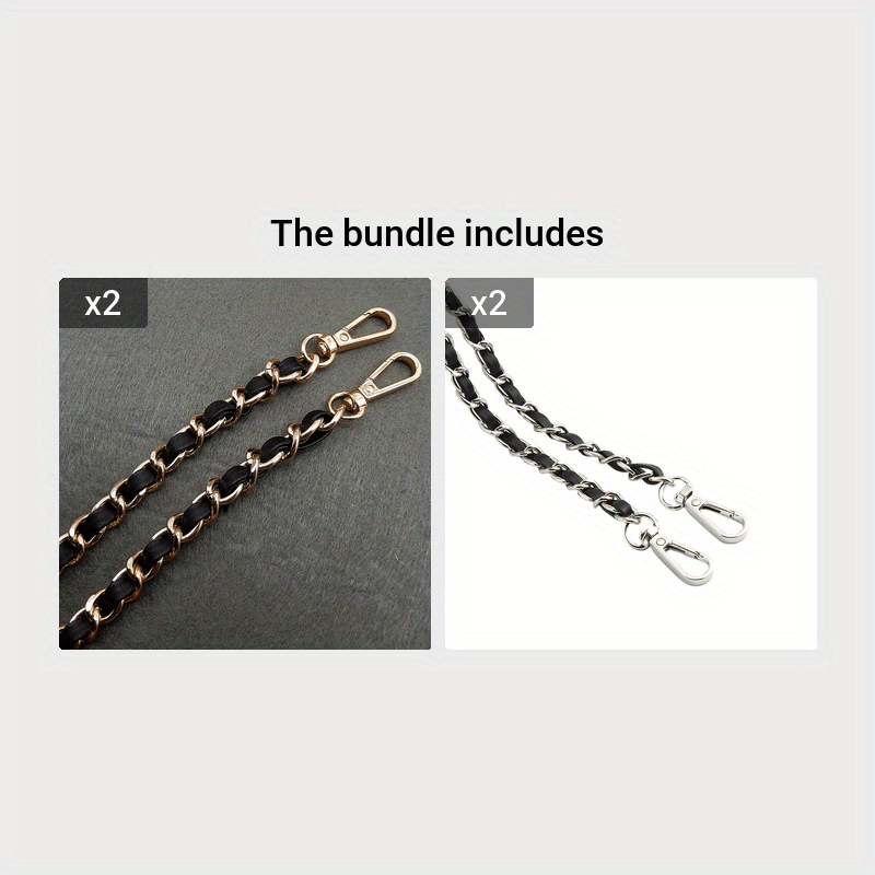 Faux Leather Chain Strap 1cm Wide 47.2 Inches for Handbags and Purses