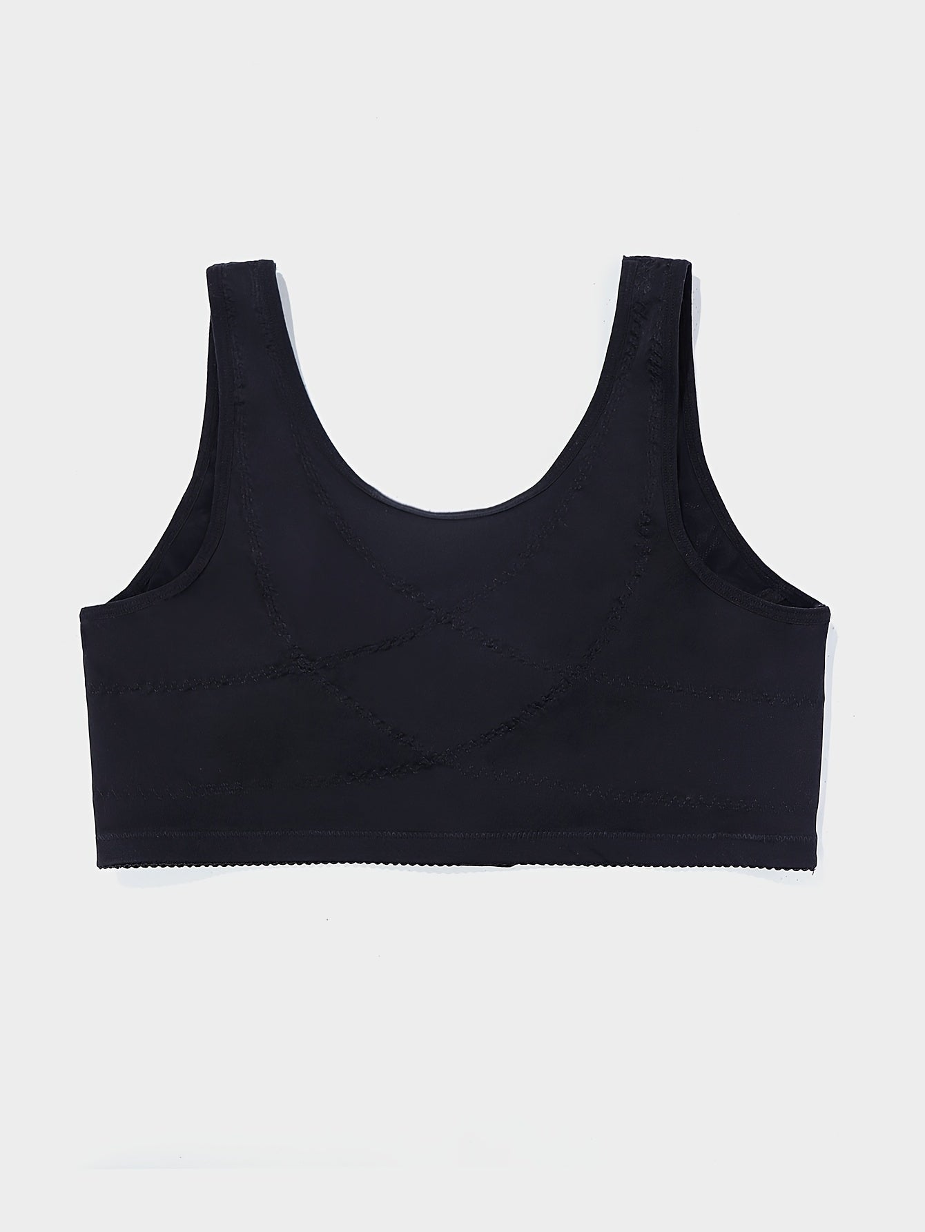 Sujetador bralette sin aros de talla grande para mujer con estampado floral y cierre frontal, con estiramiento medio