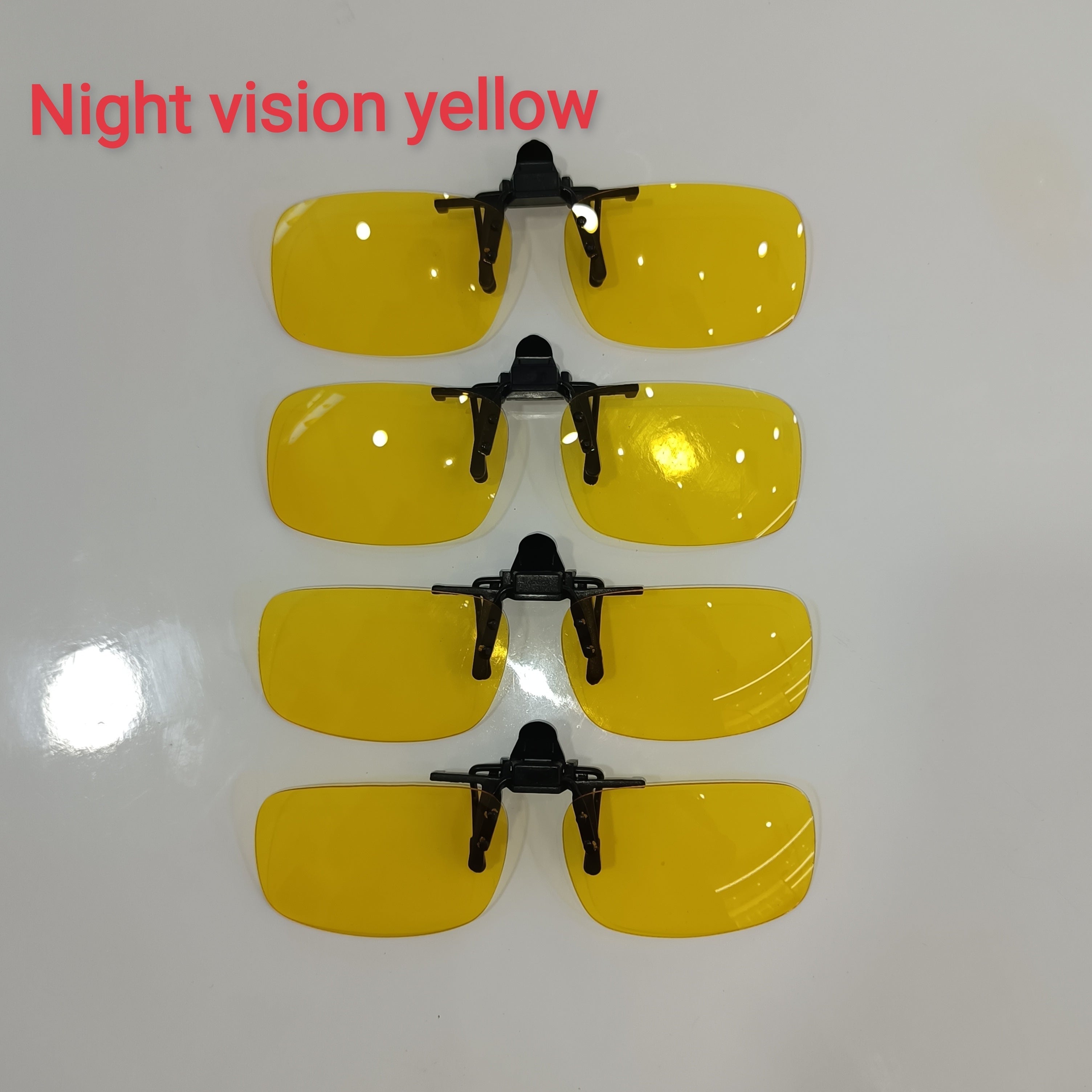 Set of 4 Polarized Rectangular Clip-On Sunglasses for Men Driving