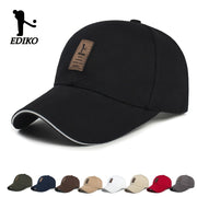 Unisex Black Cotton Baseball Cap Sun Protection Outdoor Casual Sports Adjustable