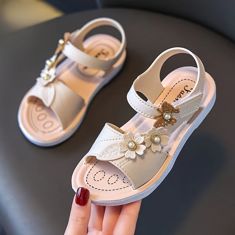 Girls' Floral Sandals with Soft Soles for Casual Summer