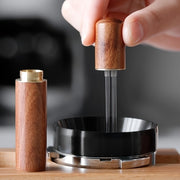 Нержавеющая сталь и дерево для утрамбовки кофе, диспенсер и уровень для эспрессо