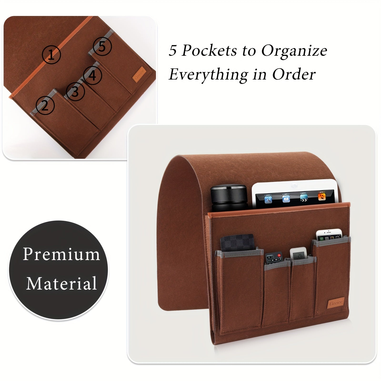 Baby Organizer with 5 Pockets for Mom and Baby Storage for Remote and Essentials