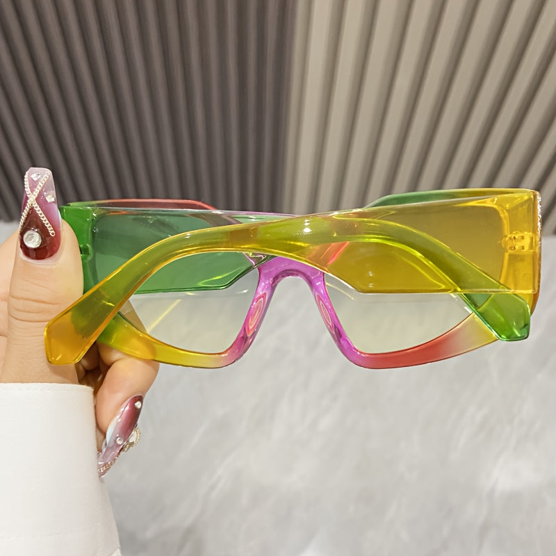 Uniseks Oversized Jelly Color Block Cat Eye quyosh ko‘zoynaklari plyaj va partiyaga