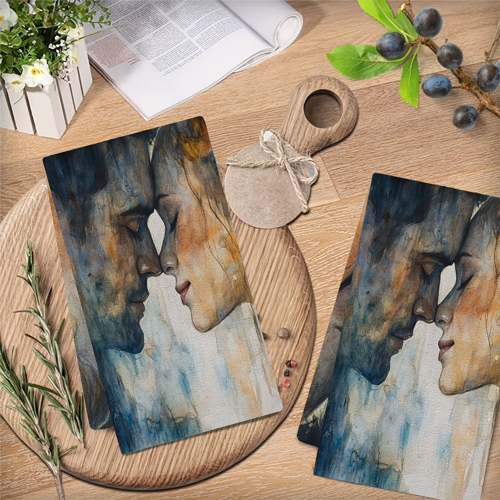 Set of 2 Ultra Soft Kitchen Towels 40x60cm Absorbent Dish Hand Towels