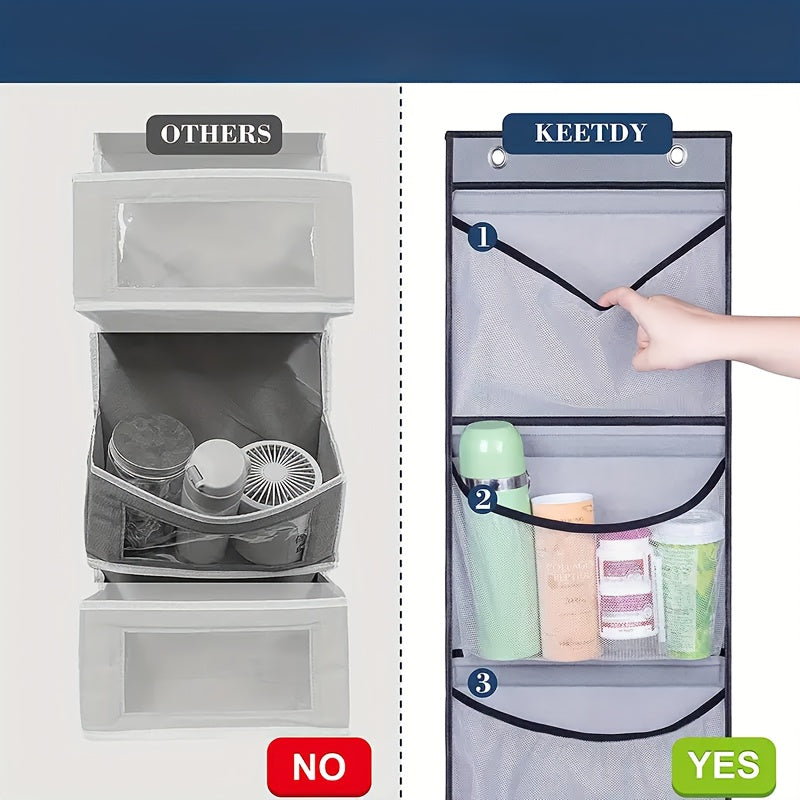 Katta hajmli kulrang osma saqlash sumkasi, 5 ta cho'ntak bilan shkaf va hammomni tartibga solish uchun