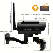 Solar Powered Fake Security Camera with Red Flashing LED Light