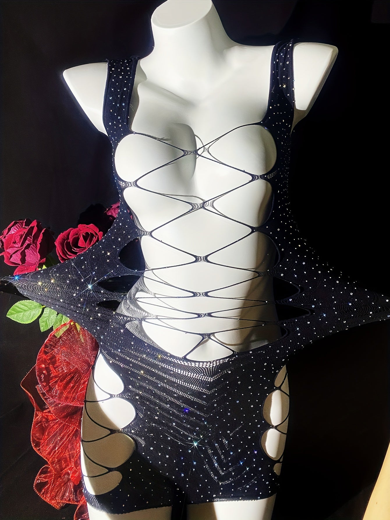 Plus Size Valentine's Day Fishnet Bodystocking