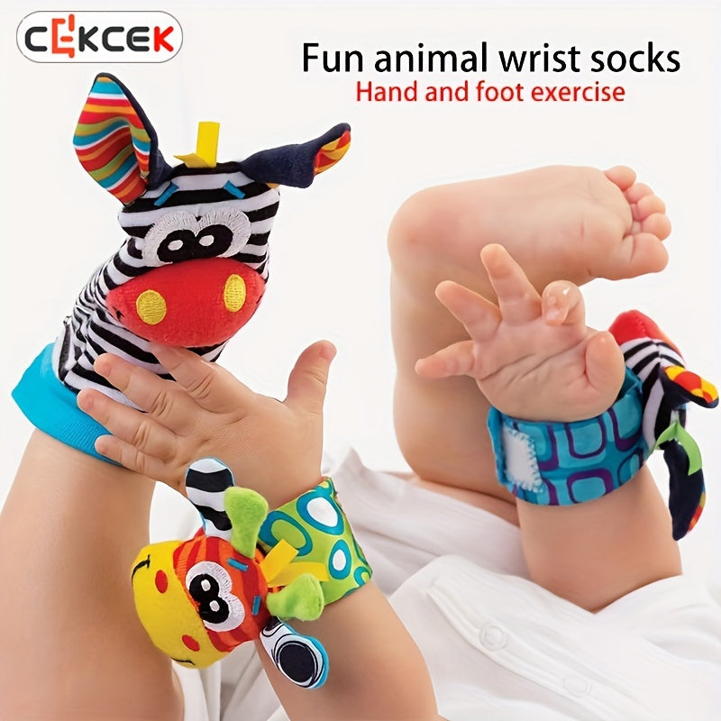 Baby Wristband Toy with Rattle Socks and Puzzle for Infants