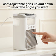 Portable USB Desktop Fan Air Cooler with 3 Speeds, 3 Mist Levels, 7 LED Lights, Rechargeable 1200mAh Battery