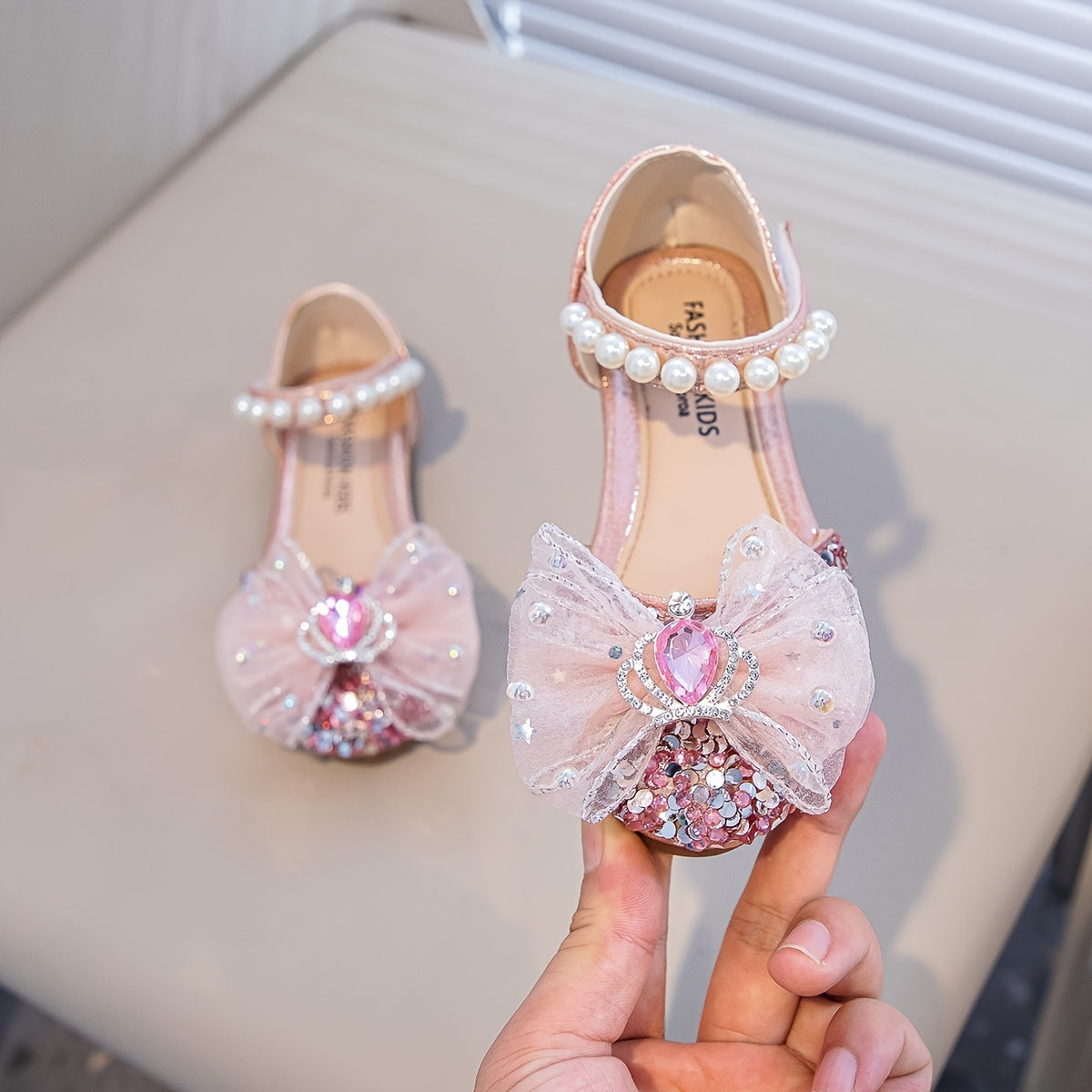 Girls' Princess Shoes with Rhinestones for Spring, Fall, Summer