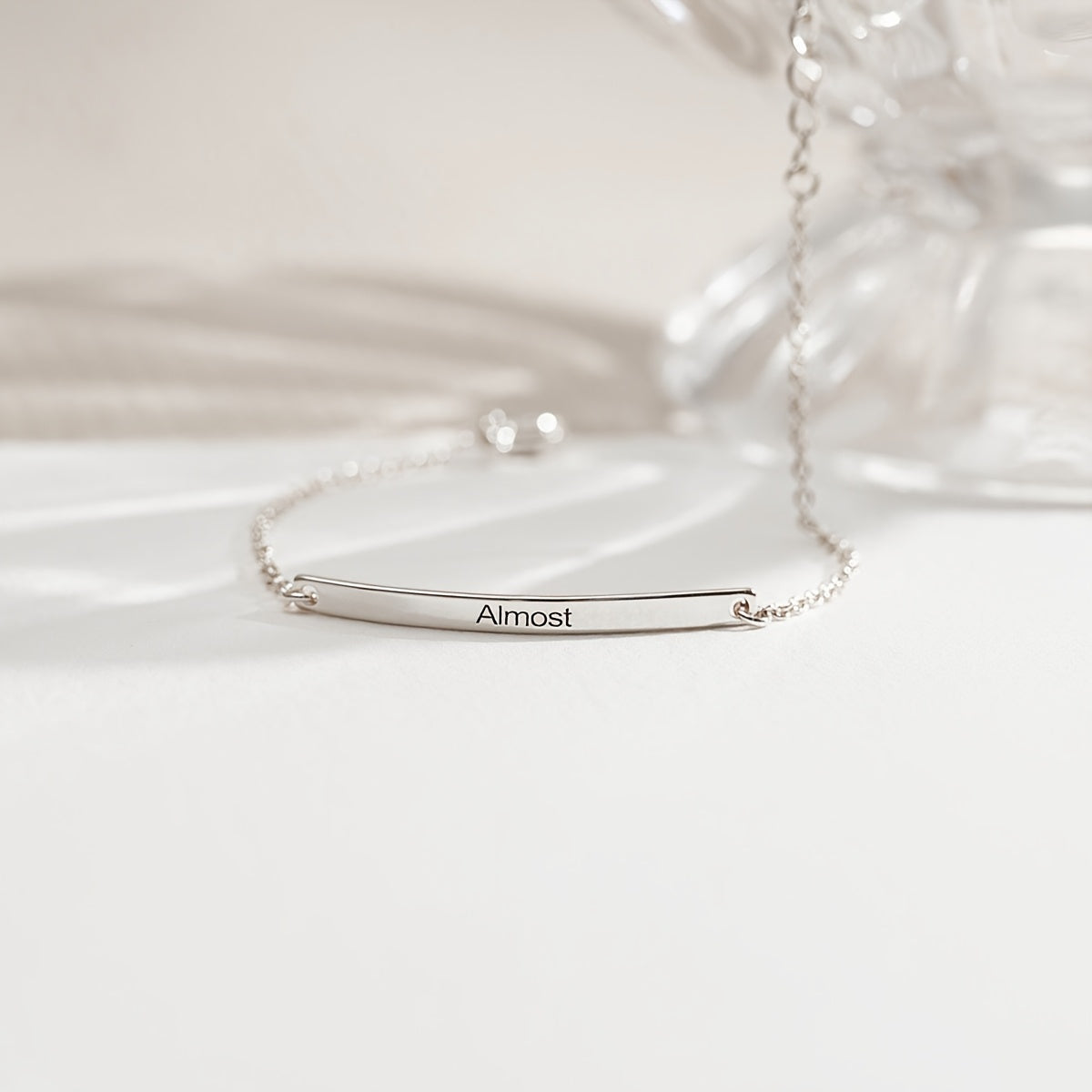 Women’s Stainless Steel Bracelet with 18K Gold Plating Custom Engraved Name for Gift