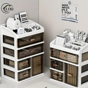 All-in-One Cosmetic Organizer with Drawers and Large Capacity Dustproof Makeup Storage Case