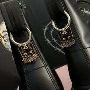 Women Shoe Boot Charms 2pcs Black Cat Zinc Alloy Accessories