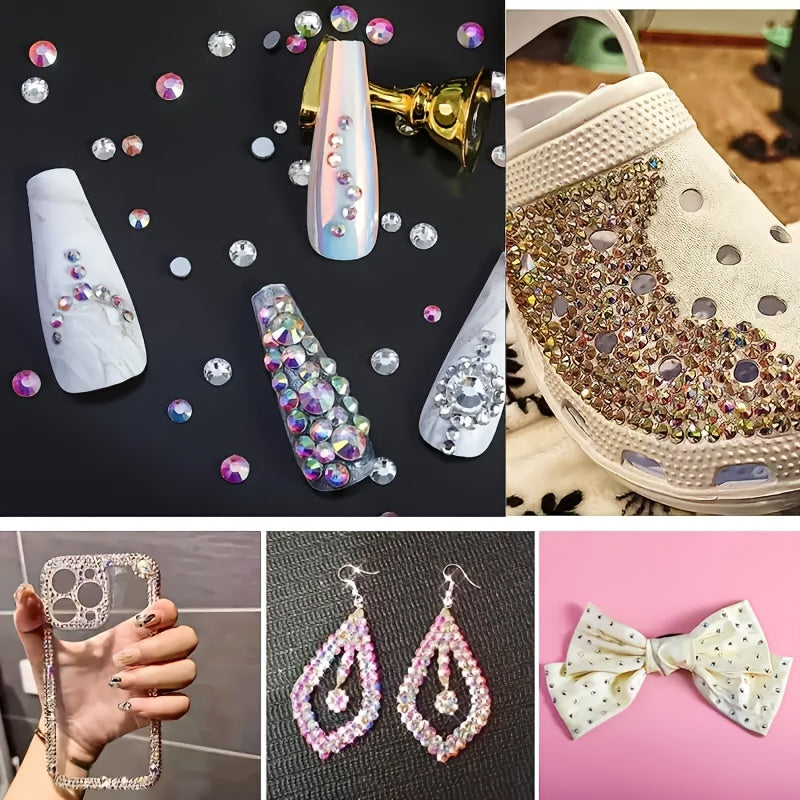 14400 Shisha Kristalli Flatback Rhinestones uchun Tirnoq San'ati, kiyim-kechak, poyabzal, sumkalar SS3 dan SS34 gacha
