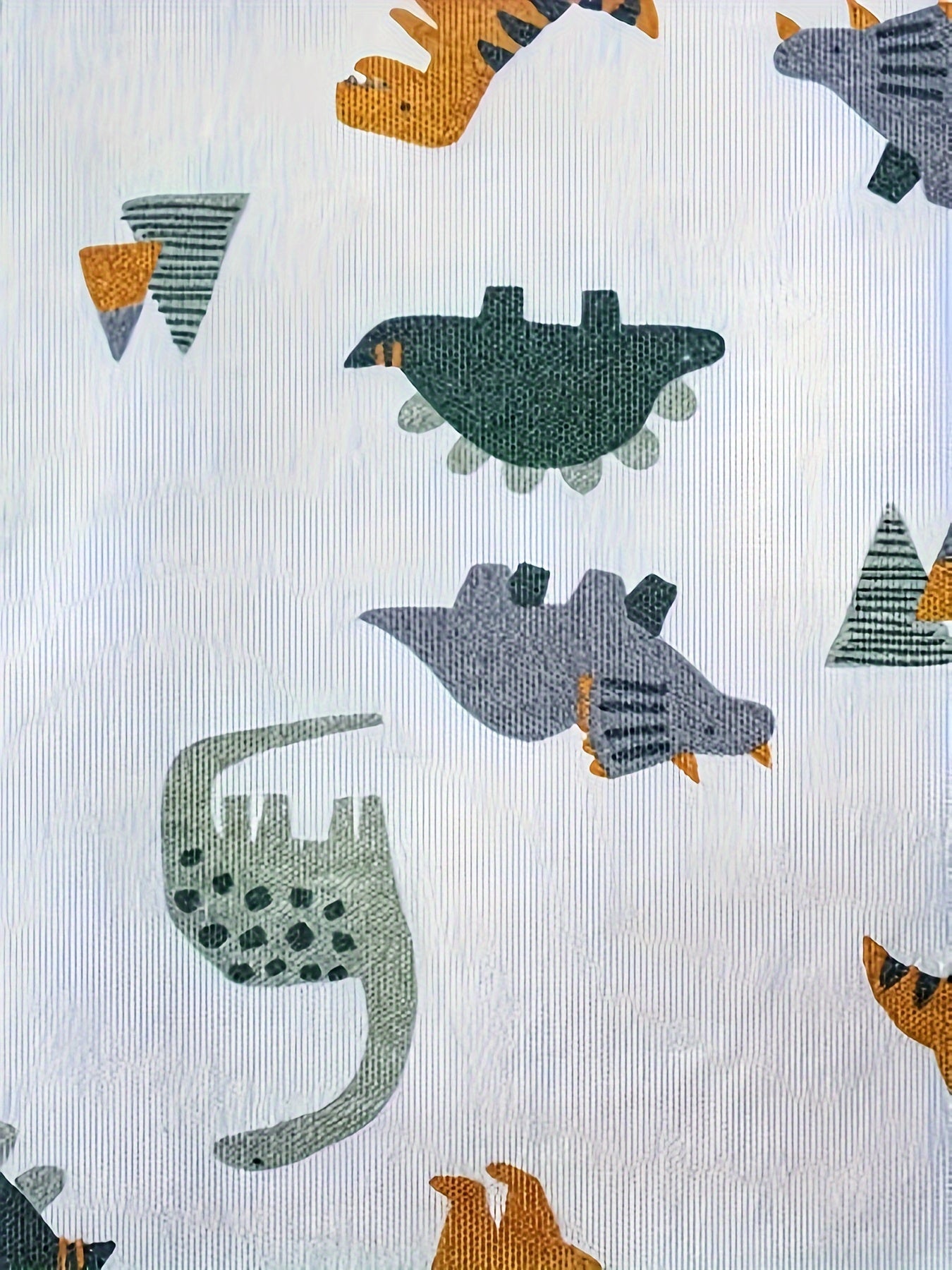 Conjunto de body de algodón de manga corta con patrón de rayas de dinosaurio para bebés