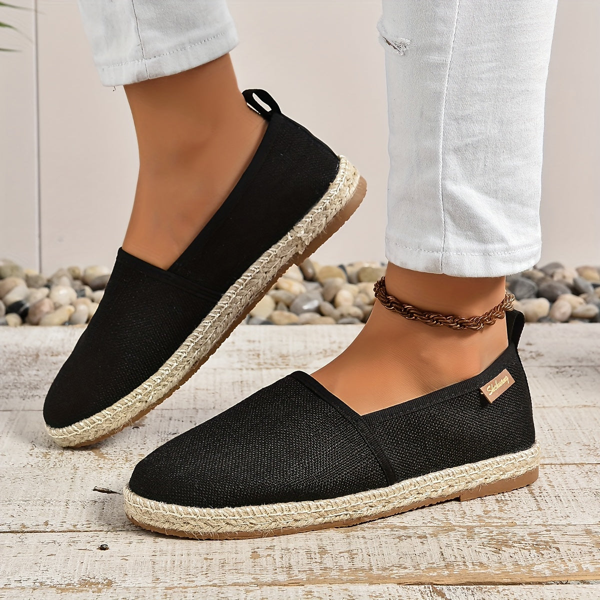 Women's Canvas Espadrille Slip-On Shoes Breathable Comfortable Casual