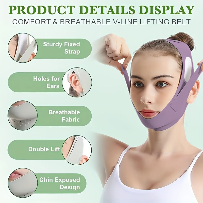 Adjustable V-Line Face Lifting Mask for Double Chin Reduction and Tightening Breathable Reusable