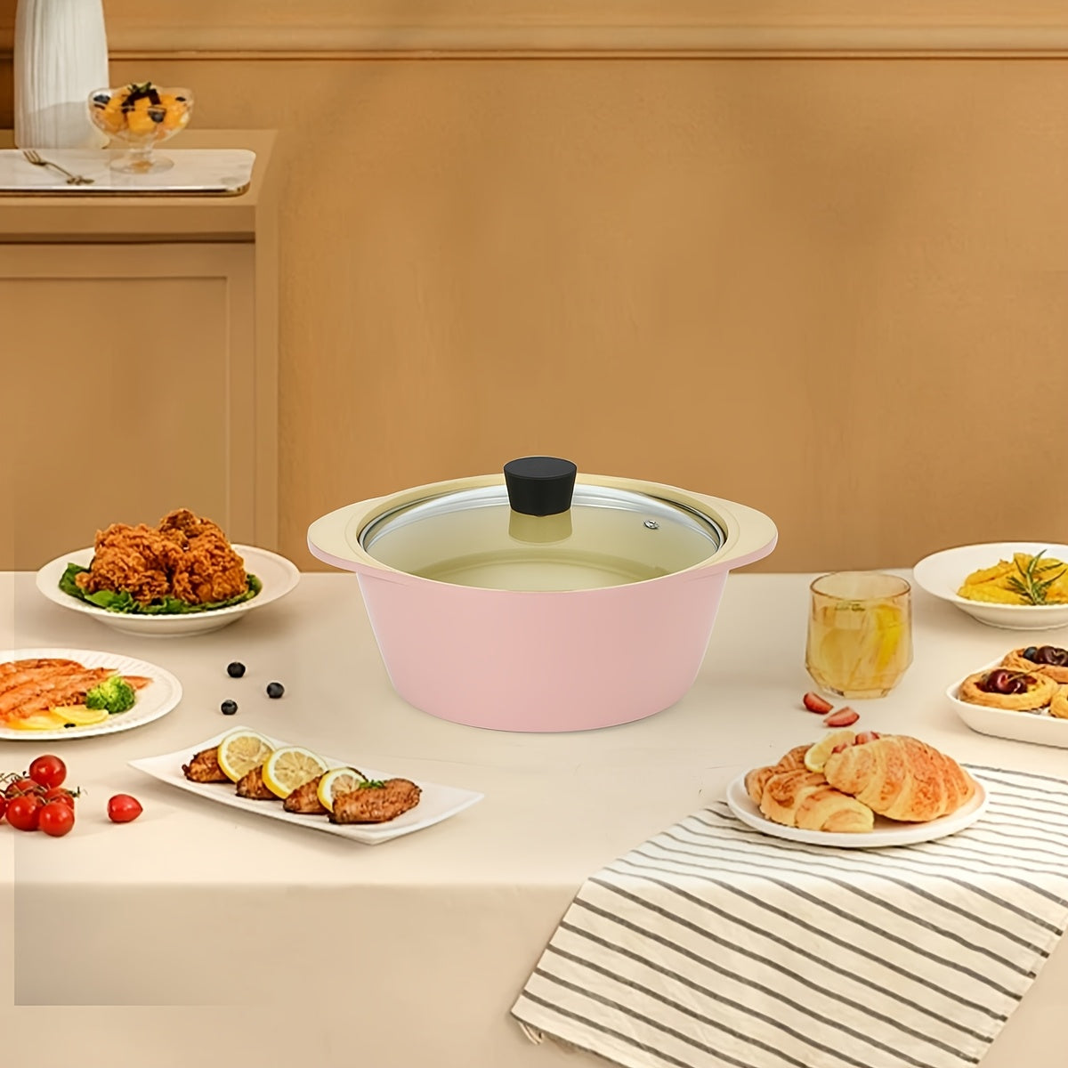 Multipurpose 22.1cm Aluminum Frying Pan for Sauteing Cooking Kitchen Tool