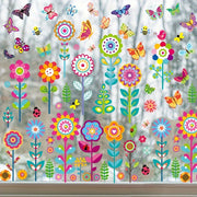 Flower Window Decals 99 Pieces Wall Stickers for Living Room and Bedroom Decor
