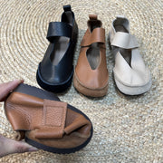 Women's Genuine Leather Mary Jane Flats Brown Breathable Comfortable