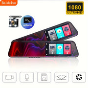 High-Definition Car Dash Camera with 1080P Front and 480P Rear Dual Cameras 4.3-Inch Screen Night Vision Wide-Angle