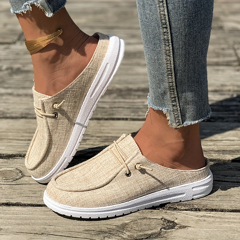 Women's Casual Canvas Mule Sneakers Slip-On Lightweight Outdoor Shoes