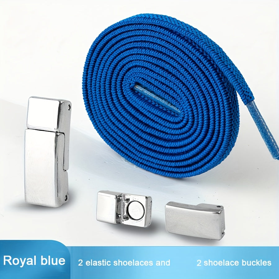 Unisex Metal Magnetic Shoelace Buckle Solid Color Elastic Lace Clip
