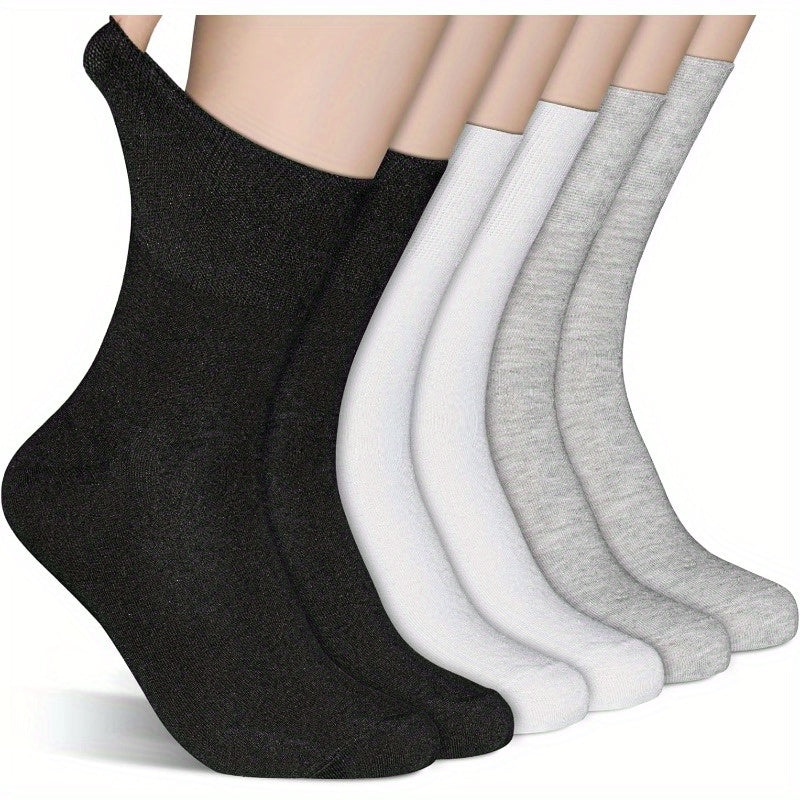 Six Pairs of Diabetic Socks for Men and Women Breathable Non-Binding Cuffs