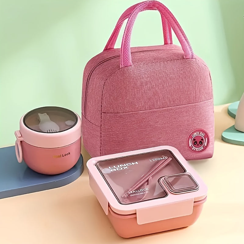 3-ta bo'lakli katta hajmdagi Oxford mato saqlash sumkalar, tushlik va tashkilotchi uchun, yorqin pushti, kulrang, ko'k, yashil