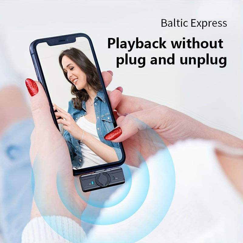 Wireless Clip-On Microphone with LED Display Noise Reduction USB-C for Video Recording Streaming