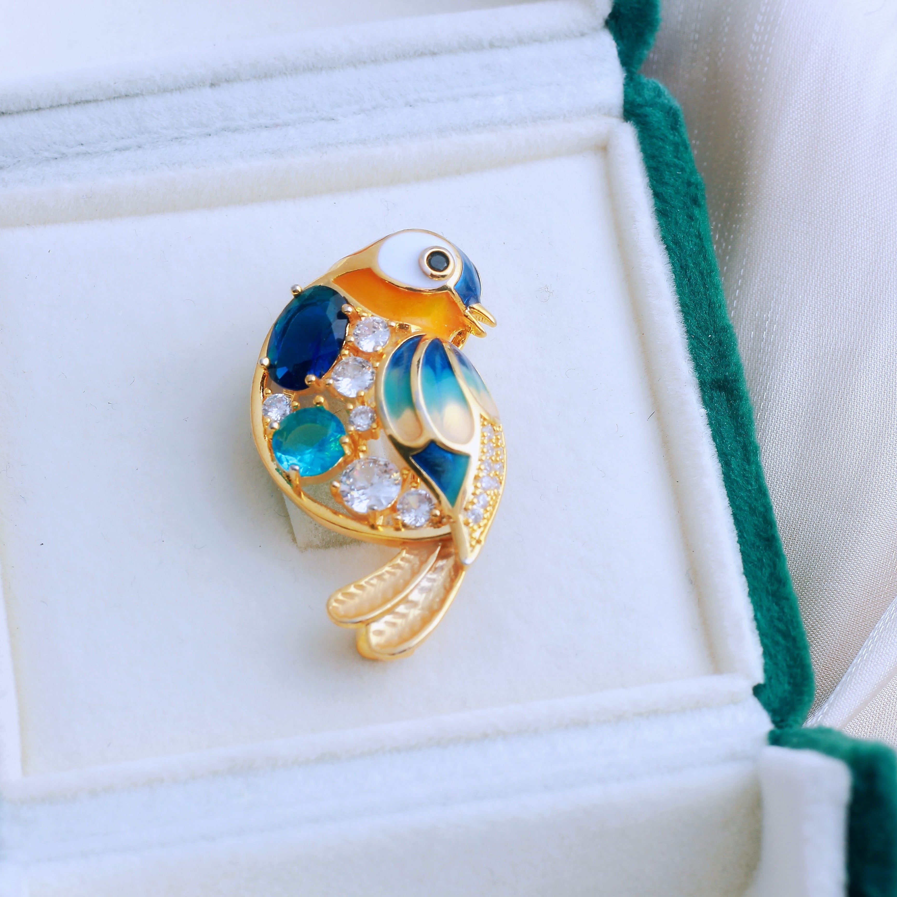 Zirconia Bird Brooch Pin for Women and Girls Cartoon Animal Jewelry for Scarves Jackets Dresses