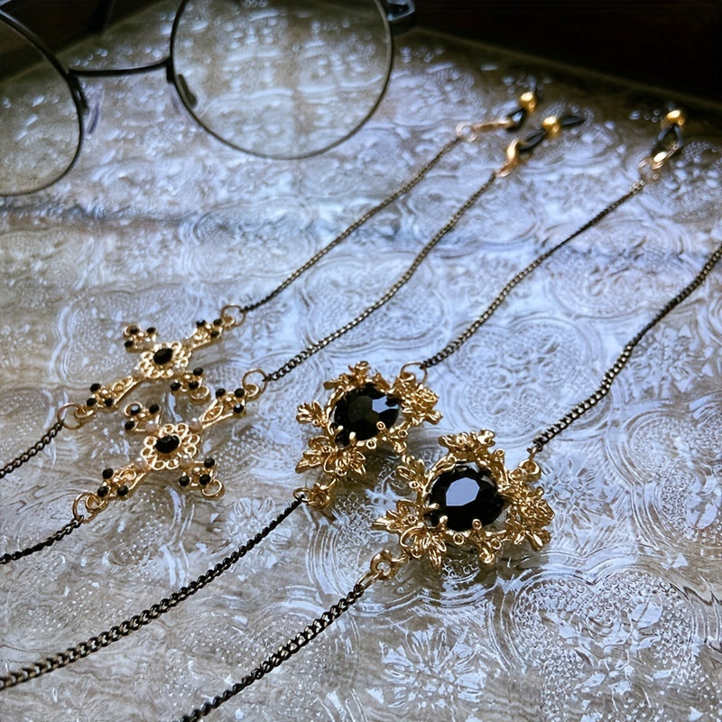 Vintage Gothic Cross Pendant Ko'zoynak Zanjiri, bu Anti-Slip Ko'zoynak va O'qish Ko'zoynaklari uchun Lanyard sifatida ishlaydi. Shuningdek, bu uslubiy yuzni yopish lanyardi sifatida ham ishlatiladi, niqobingiz va ko'zoynakni ushlab turish uchun.