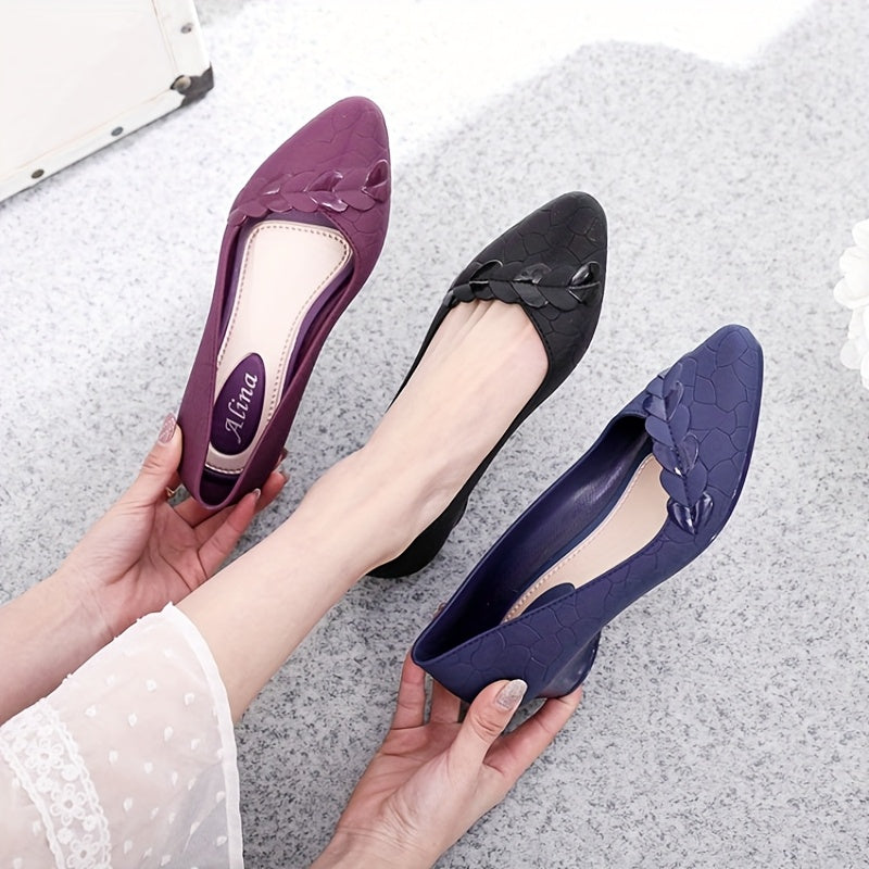 Women's Pointed Mid-Heel Shoes Stylish Comfortable Flat Shoes for Daily Wear