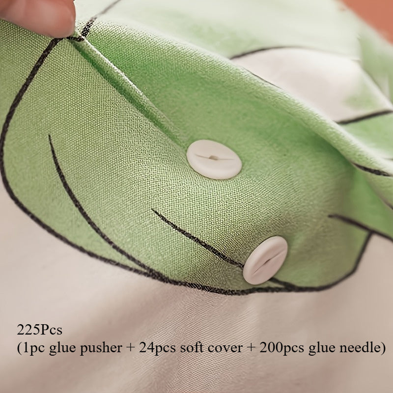 Soft Silicone Quilt Clips Set with 24 Covers and 200 Needles for Bed Bedding