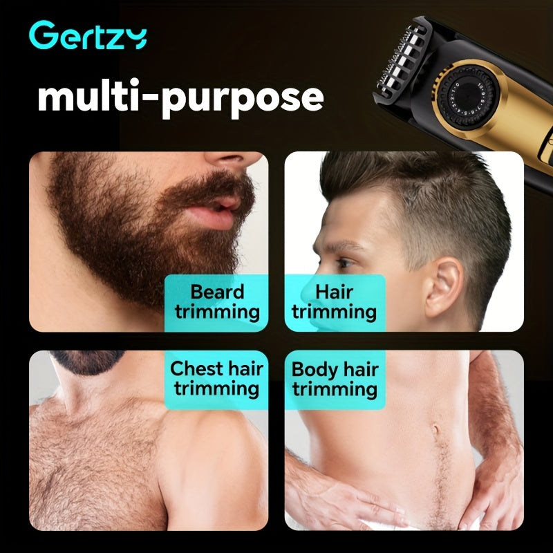 Afeitadora eléctrica para recorte de cabello y barba con peine limitador, pantalla digital de 10 velocidades, recargable por USB, regalo para el Día del Padre