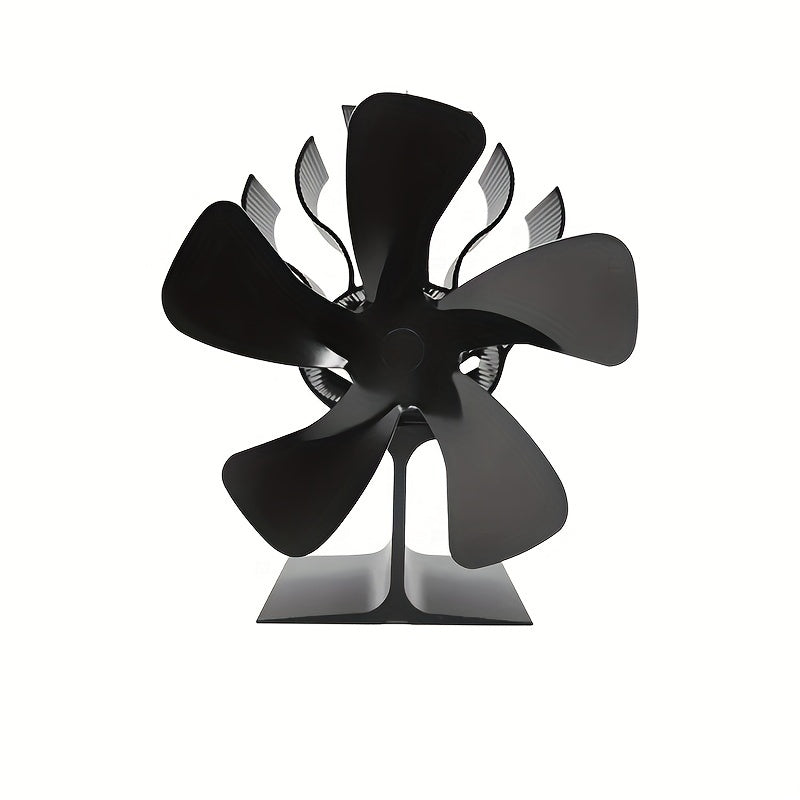 Aluminum Stove Fan 5 Blades Heat Powered Fireplace Blower for Wood Log Burner