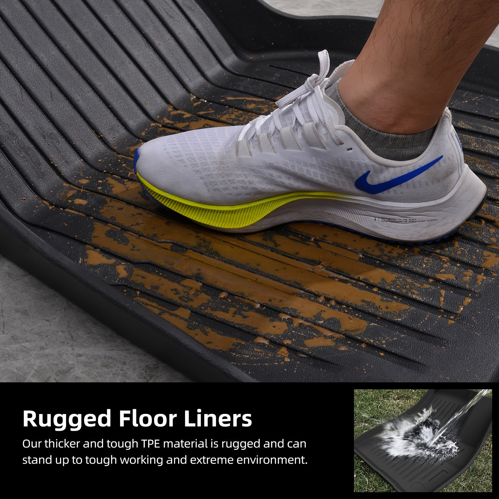 All-Weather TPE Floor Mats for Tesla Model Y Full Set Durable Liners